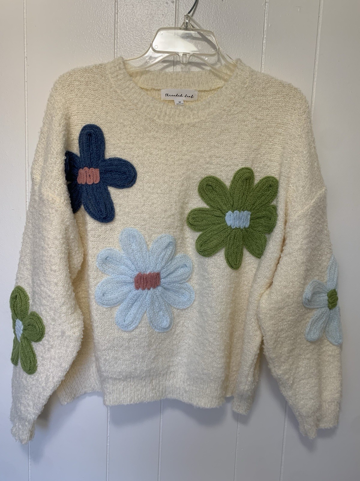 Threaded Leaf Women’s Pullover Sweater Large Flow… - image 3