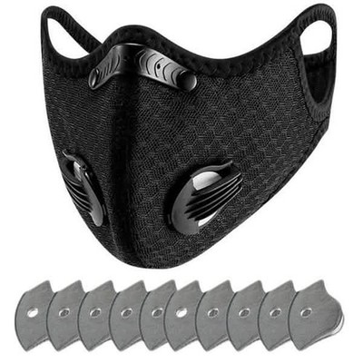 11-Piece Set: Breathable Bacteria-Proof Sport Face Mask with Activated Carbon