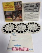 View-Master Reel Set Book B315 Vintage Disney Pinocchio, Lady/Tramp,Snow White