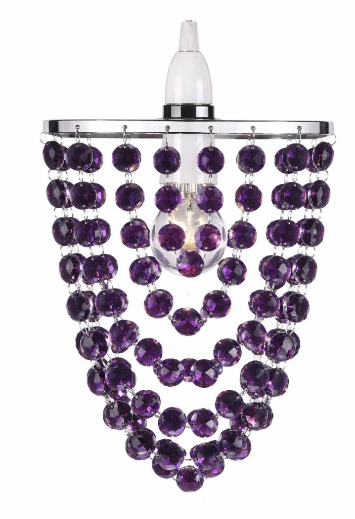 Lampshade Silver Vienna Pendant Light Shade Chrome Purple Plum Acrylic Only