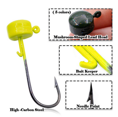 Reaction Tackle Tungsten Mushroom Head Ned Rig Shroom Jig Head (11-Pack) 2.8g-7g
