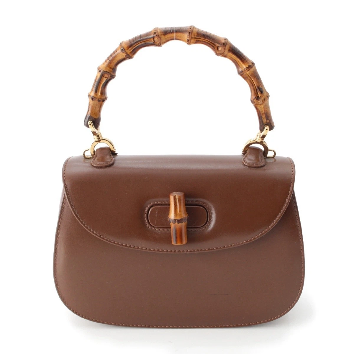 Ancien sac à bandoulière GUCCI cuir bambou 2 voies poignée supérieure 573567