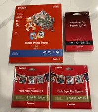 ASSORTED Canon Photo Paper 8.5x11 4x6 5x5 Plus Glossy II Pixma Matte Semi-Gloss