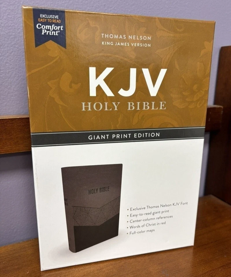 KJV Bible Giant Comfort Print Red Letter Edition Brown Leathersoft BRAND NEW! - Image 2 of 4