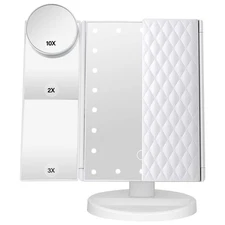 DenCert Makeup Mirror Vanity Mirror with Lights 1X 2X 3X 10X Magnification Li...