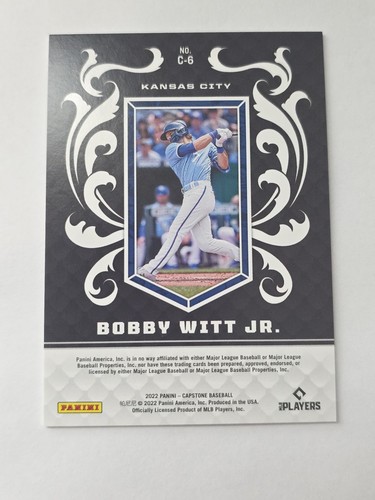 2022 PANINI CAPSTONES BOBBY WITT JR. CREST #C-6 KANSAS CITY ROYALS - Bild 2 von 4