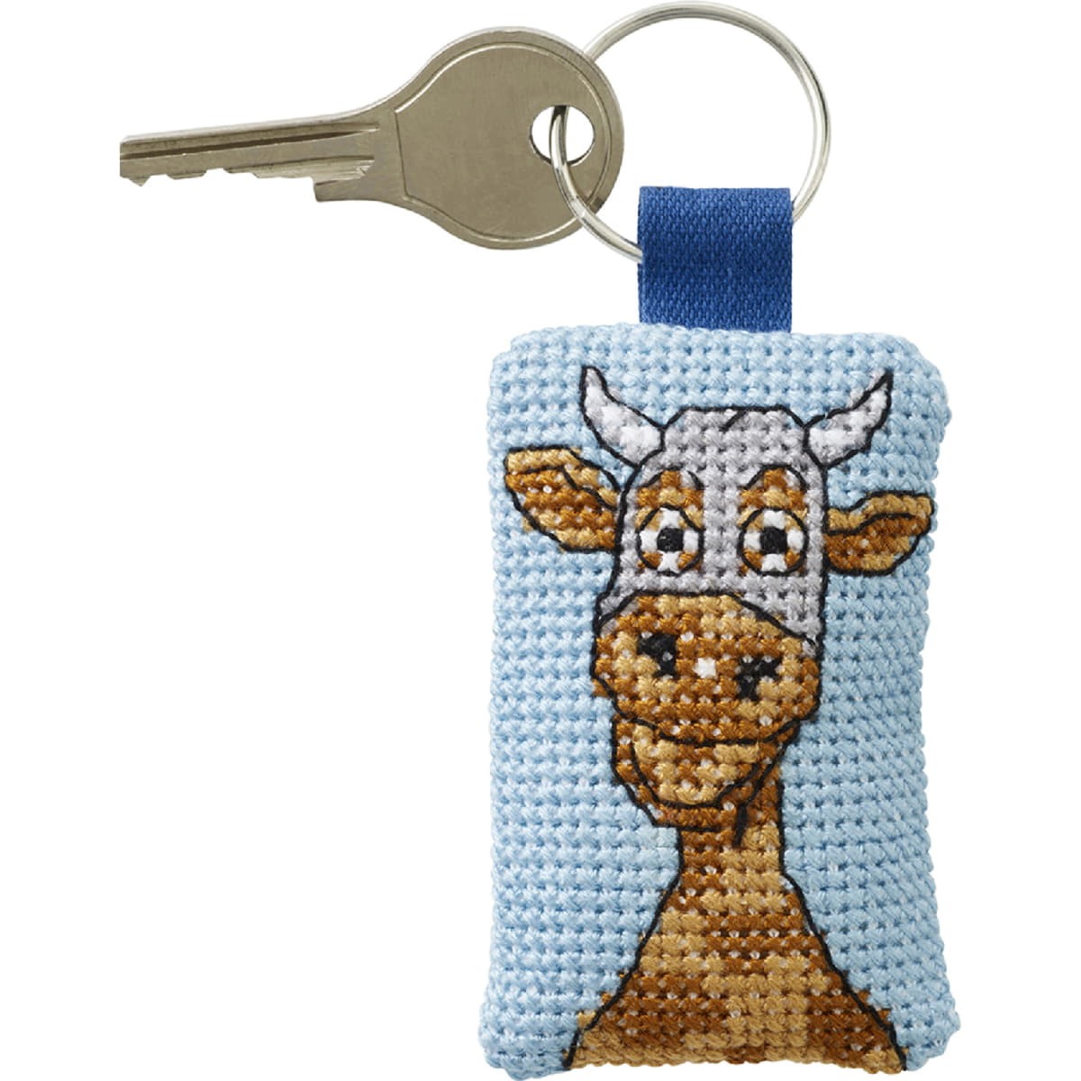 Permin counted cross stitch kit key ring pendant ""Cow"", 7x5cm