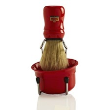 Omega 49.18 Shaving Brush Bowl and Holder Set - Red