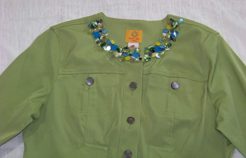 Women's Ruby Rd. Embellished Jacket - 10P - Green - Picture 2 of 9
