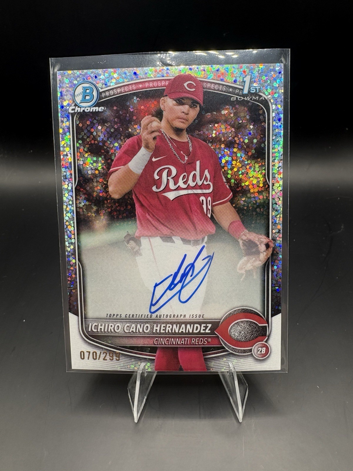 2025 Bowman Ichiro Cano Hernandez Chrome Auto Speckle Refractor 1st #/299