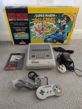Super Nintendo Entertainment System SNES Console Boxed Super Mario All stars PAL
