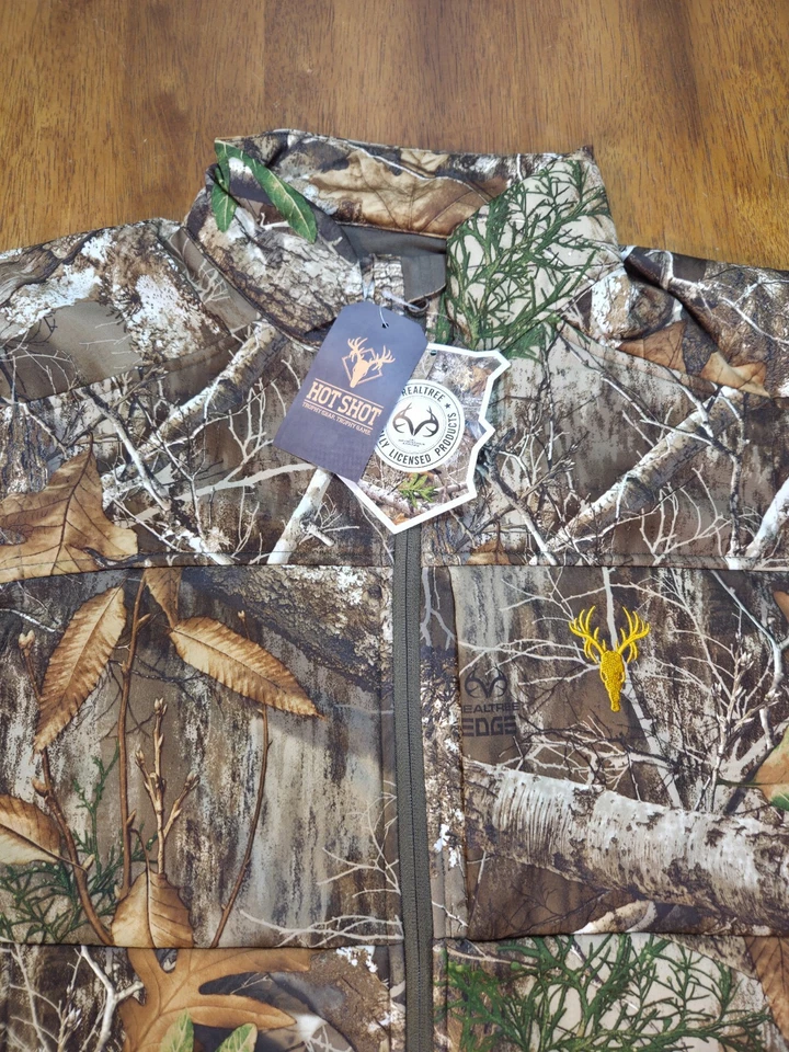New HOT SHOT REALTREE EDGE Mens sz Large Camo Hunting Softshell Vest $99 TAGS - Image 4 of 4