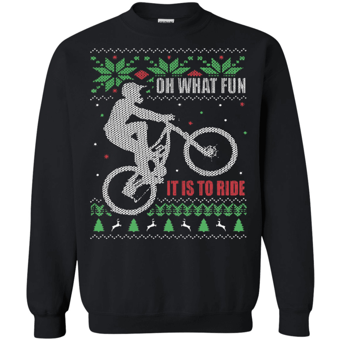 ¡Oh, qué divertido es montar! Ciclismo de Montaña Feo Navidad Suéter Sudadera