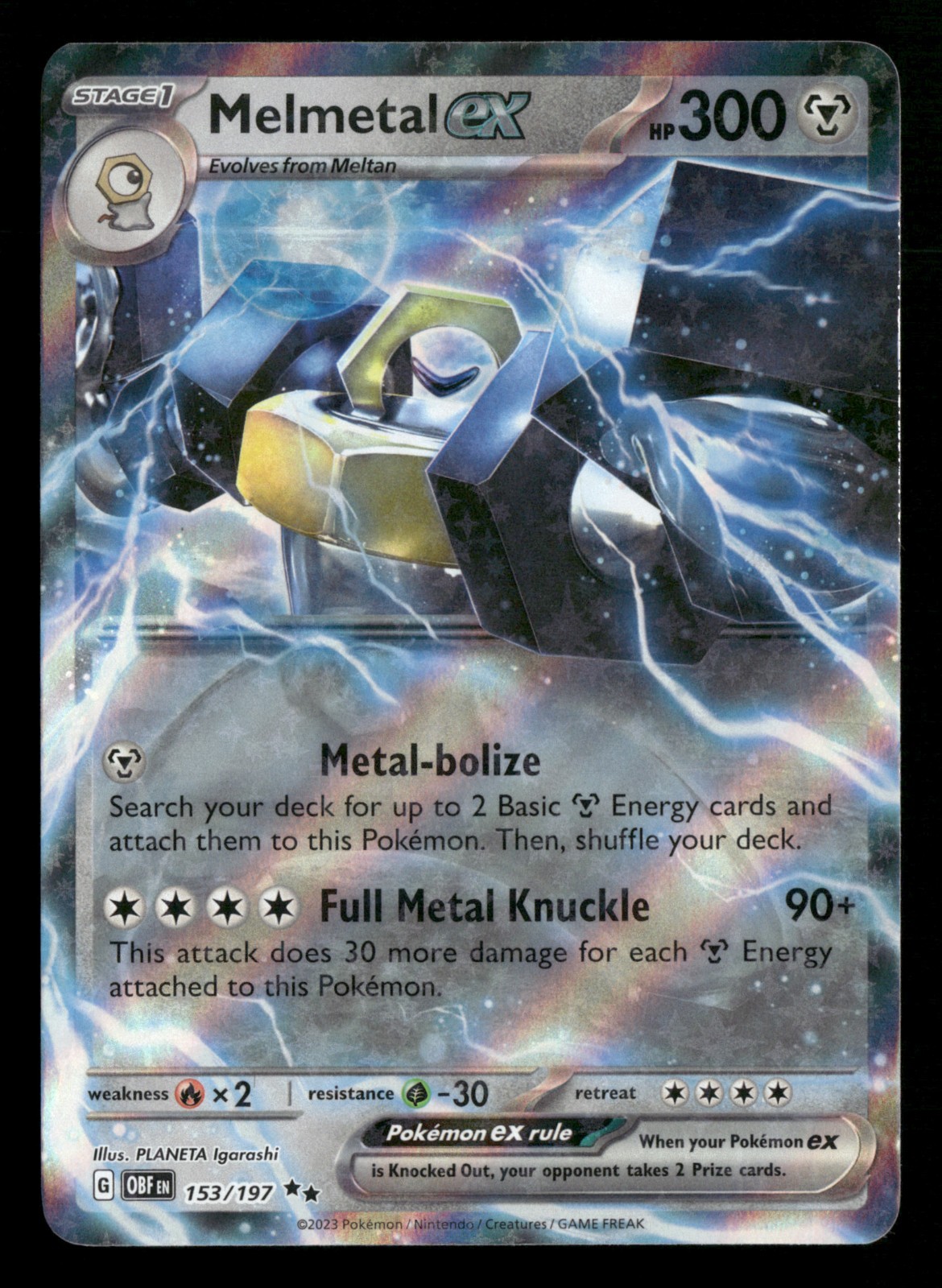 Melmetal ex - 153/197 - Double Rare - Obsidian Flames - Pokemon - NM/M