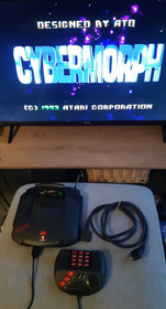 atari jaguar boxed console, cybermorph game, controller instructions scart cable