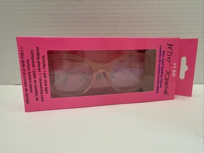  BETSEY JOHNSON +1.50 Reading Glasses  Matte Blush Pink Blue Light
