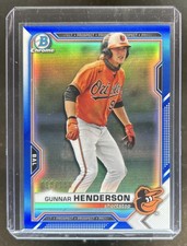 2021 Bowman Draft Gunnar Henderson Chrome Blue Refractor #/150 Orioles