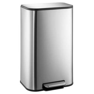 3/5/8/13 Gallon Stainless Steel Step-On Trash Can with Soft-Close Lid Kitchen