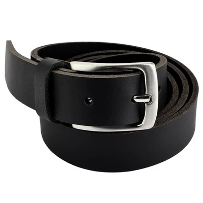 Ceinture en cuir Ceinture en cuir avec boucle noir 3 cm - Photo 1/4
