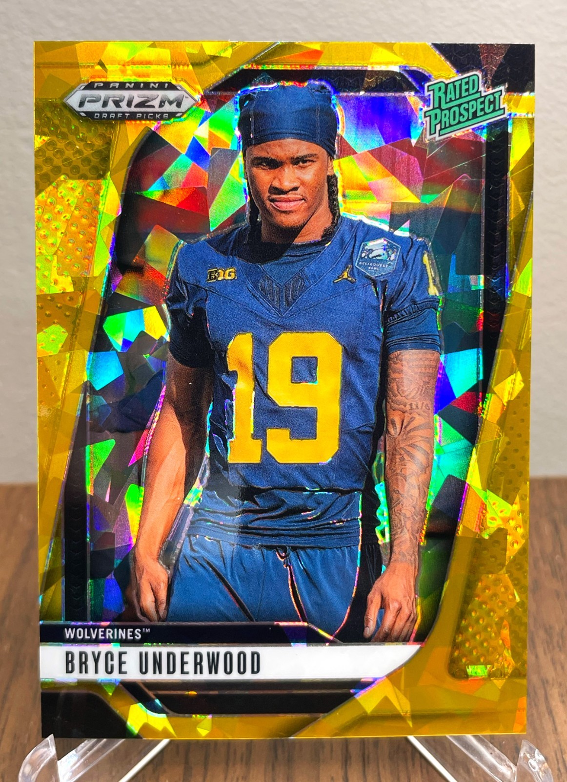 BRYCE UNDERWOOD 🏈 2025 Prizm Draft Picks #28 🏈 Gold Ice Prizm, Rated Prospects