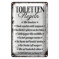 Blechschild Spruch 20X30Cm Toiletten Regel Bitte Hinsetzen