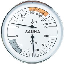 Sauna Thermometer and Hygrometer Combo   Precise Temperature  Humidity Gauge