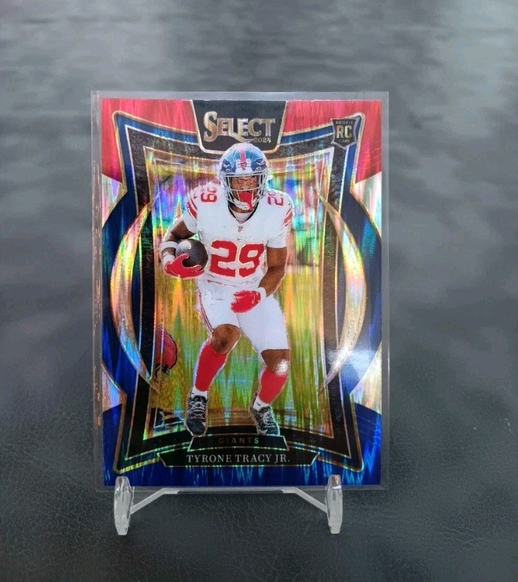 2024 Panini Select - Concourse Tyrone Tracy Jr. #61 Red & Blue Shock Prizm (RC)