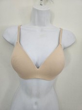 Wacoal How Perfect Wireless T-shirt Bra size 34C Beige Lightly Lined Adj. Straps
