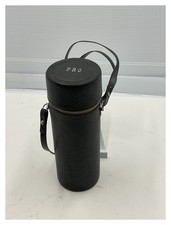Vintage PRO 9" Leather Camera Lens Case Padded Red Lining Japan 1970s Universal
