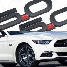 3D Matte Black Left Right Fender Emblem Badge For 2015-2020 GT500 5.0