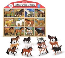 Melissa  Doug Pasture Pals - 12 Collectible Horses With Wooden Barn-Shaped
