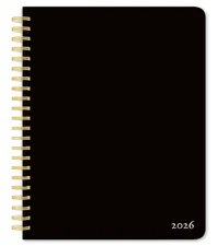 Black Solid | 2026 6x7.75 Inch Weekly Desk Planner | Foil Stamped Cover