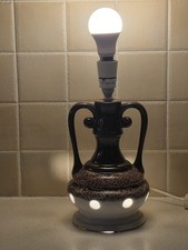 West German Vintage Pottery Lamp Base Fat Lava Style, Brown/Orange, 1960s-70s