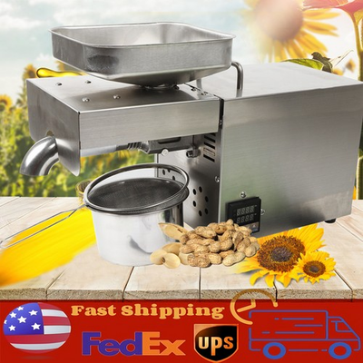 #ad 610W Automatic Oil Press Machine Hot Cold Oil Extractor Stainless Steel $192.68