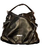 Vintage Etienne Aigner.......100 .. BLACK PEBBLE LTHR. BAG 16.5 x 13 x 4.5 in.