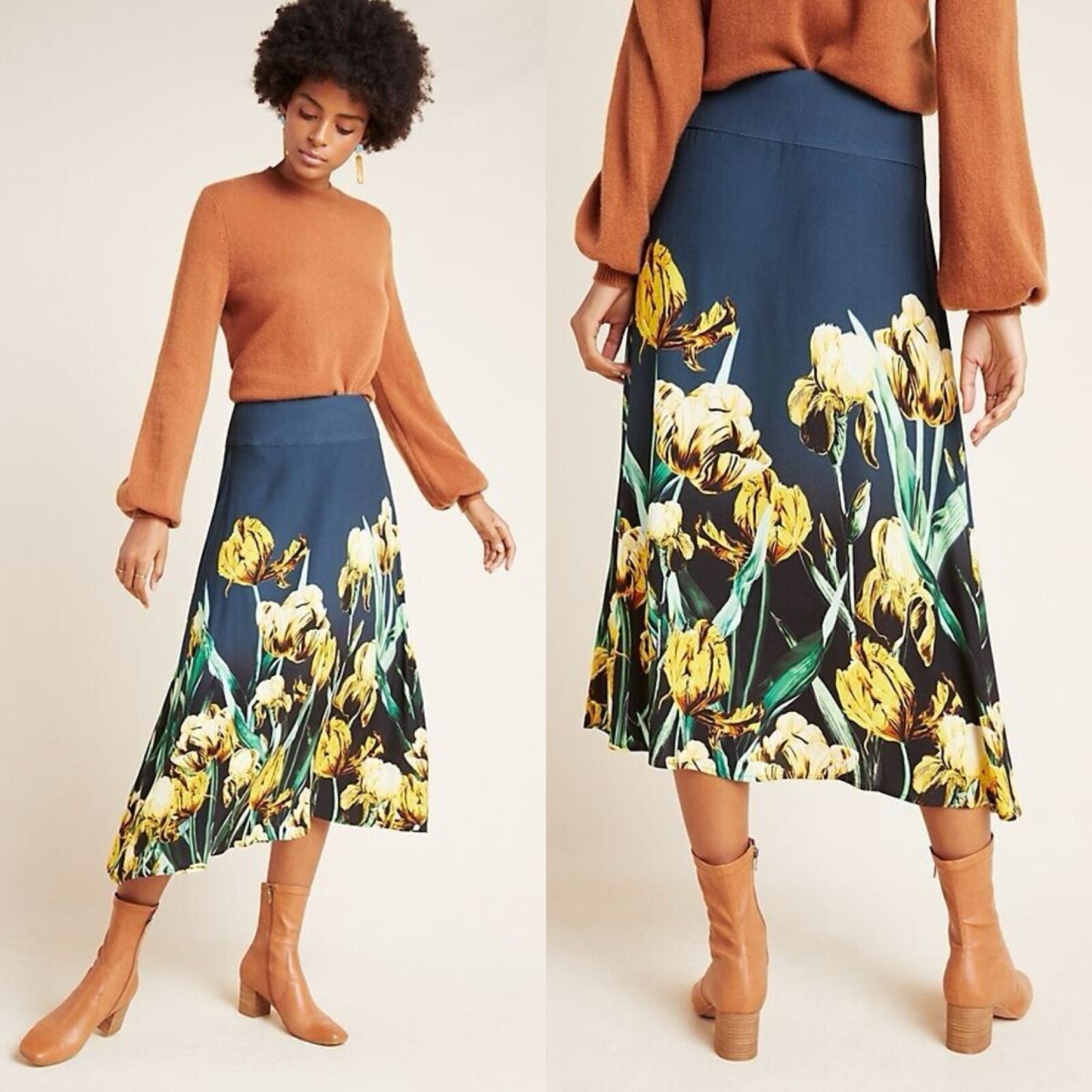 Anthropologie COREY LYNN CALTER XS Tulip Iris Flo… - image 1