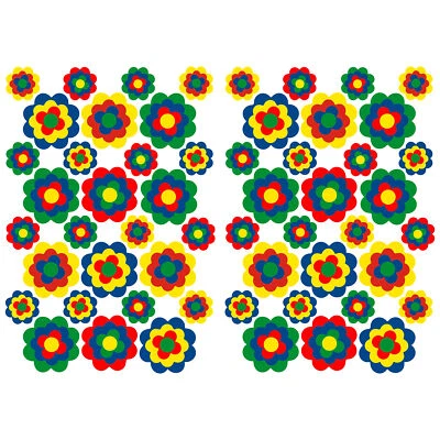 56 Stk. Pril Blumen Aufkleber Bunt Glanz Sticker Selbstklebend Retro 70er R063 - Bild 1 von 4