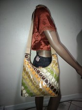 Orla Kiely Lollipop Pattern Print Coated Canvas Crossbody Bag. Euc