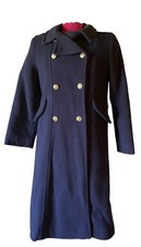 Vintage Rothschild Tailored Riding Equestrian Coat Wool Navy SZ 12 Double Breast