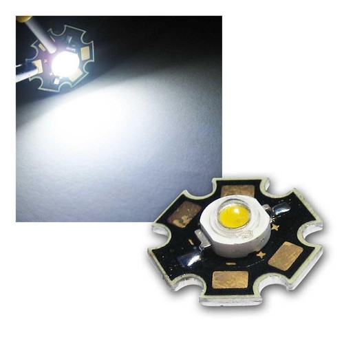 5 x Hochleistungs LED Chip 3W pur-weiß HIGHPOWER STAR - Bild 2 von 6