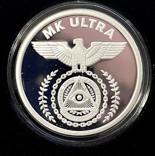 1oz 2023 MK Ultra Proof With COA + Box Silver Shield Top-secret CIA New Order - Picture 5 of 24
