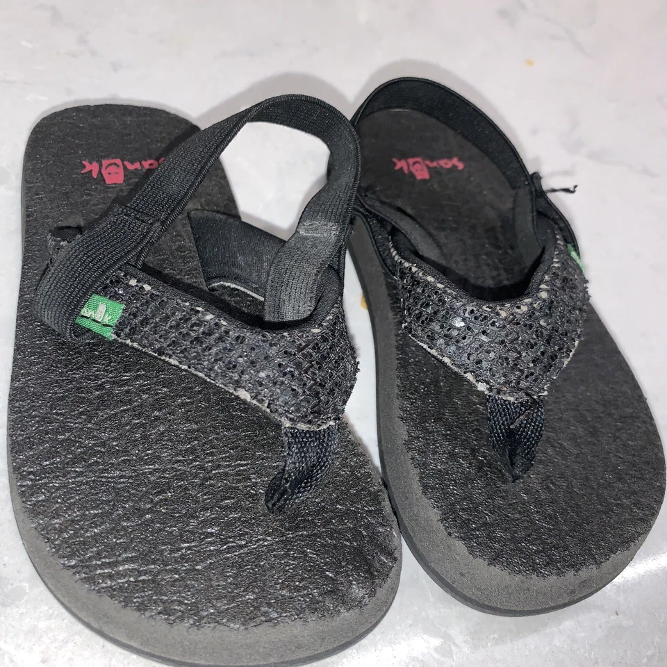 SANUK ребенка ясельного возраста йога коврик сандалии девочек унисекс размер 8 стрингов шлепанцы слинга - Изображение 3 из 4