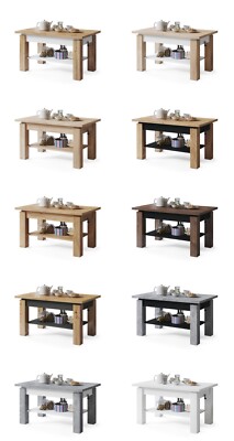 Couchtisch Kaffeetisch Astra mit Ablage 110x68 cm Höhenverstellbar Ausziehbar 05