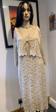 Principles Beige Stretch Lace Occasion Dress & Jacket  Size 16 dress 14 Jacket