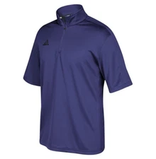 adidas Game Built Short Sleeve Quarter-Zip Top Mens Multi-Sport, Purple/Black XL