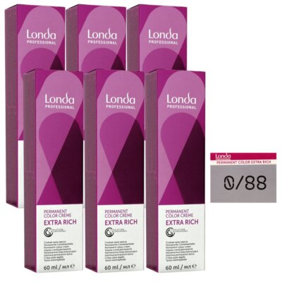 Londa Professional permanente Cremehaarfarbe Extra Rich 6 x 60 ml 0/88 mixton pe