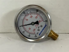 Measureman MA009 Liquid Filled Pressure Gauge 0-30Psi/kpa NEW