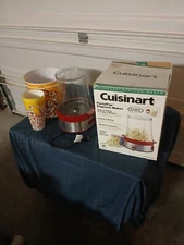 Cuisinart PartyPop Popcorn Maker 10 Cup Flip Over Bowl Model CPM-800 EUC Red