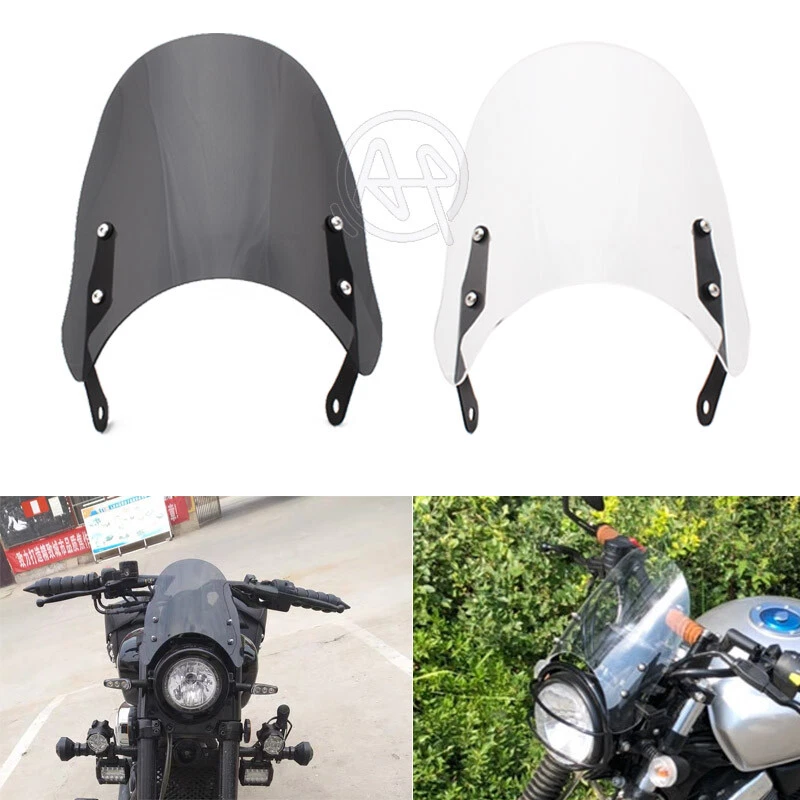 Motorcycle Windshield Round Lights Street Bike Windscreen ABS Screen For Honda