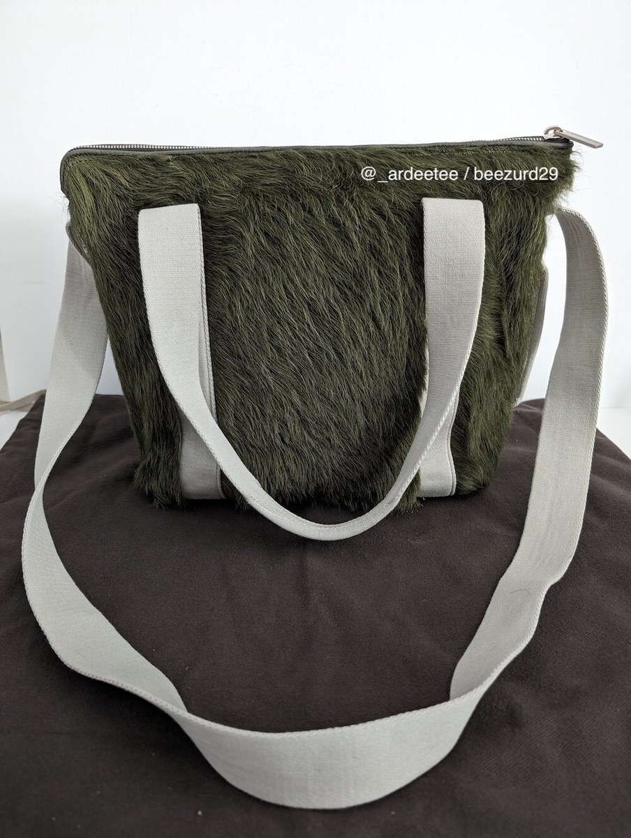 RICK OWENS 1/1 RARE CALF HAIR MINI TROLLEY TOTE SHOULDER BAG RICK OWENS 1/1 RARE CALF HAIR MINI TROLLEY TOTE SHOULDER BAG